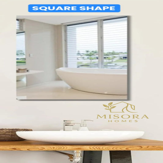 Premium Imported Square Wall Mirror (16x16 inch) (Self Adhesive)
