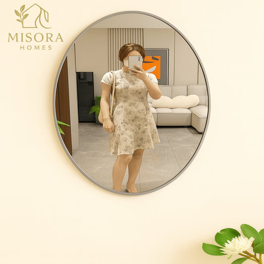 Premium Imported Oval Wall Mirror (10x16 inch) (Self Adhesive)