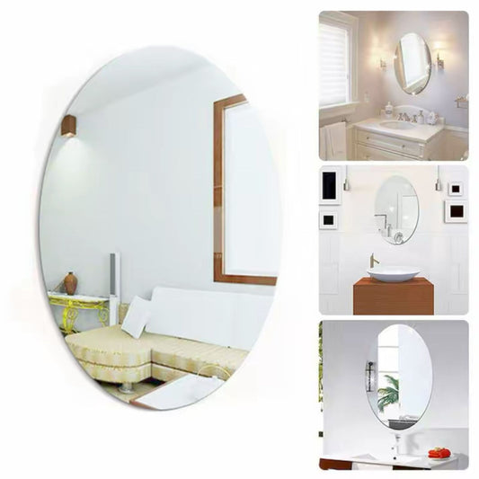 Premium Imported Oval Wall Mirror (10x16 inch) (Self Adhesive)